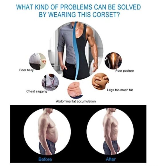 Men's Shapewear Bodysuit Full Body Shaper Compression Slimming Suit Breathable - Picture 4 of 16